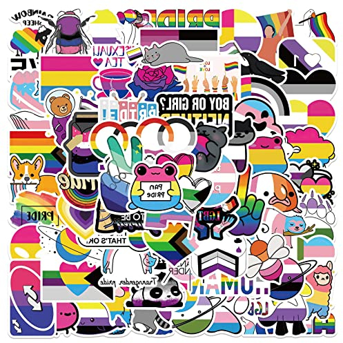 100 Stück Gay Pride Aufkleber Pack LGBT Gay Love Rainbow Sticker Set Wasserdichte Vinyl Sticker für Laptop Kinder Autos Motorrad Fahrrad Skateboard Gepäck Koffer Computer Aufkleber Graffiti Decal