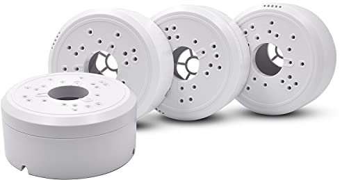 VIEWZONE Plastic Junction Box for Dome Camera, Bullet Camera and Solar Panel Installation, Wall Ceiling Mount Junction Box Hidden Cable, Indoor or Outdoor Use, 4 Pack
