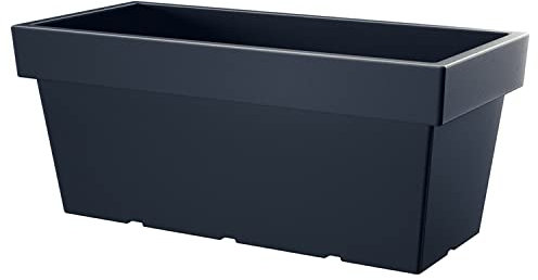 IMJ-Global Vaso per Fiori piante Rettangolare Lofly Case Decorativo in Plastica Alto 22 cm da interno esterno 28x58 cm Rettangolare Nero Design Moderno 26 Litri