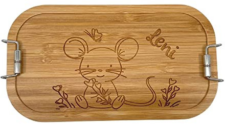KIDSLINO Brotdose personalisiert, Brotdose Kinder, Brotdose Maus, Brotdose mit Namen, Kindergarten Brotdose