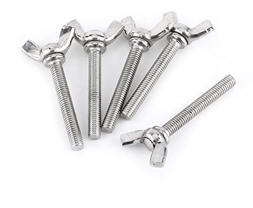 wing nut stud + Butterfly 5pcs M5 Stainless Steel Wing Screw, Butterfly Wing Screw Wing Screw for Machine Fixing 8 Styles 10mm-40mm (M5 40mm) Accessory Replacement for stilts wing bolt