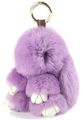 Doux Et Moelleux Lapin Porte - Clés Mignon En Peluche Lapin Porte - Cclés En Peluche Lapin Porte - Clés En Fausse Fourrure Porte - Clés Pompon Porte - Clés Décoration (Violet (18 cm))