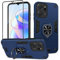 Btstring Funda para Honor X7a 2023 con Cristal Templado Protector Pantalla, Carcasa Antigolpes con Soporte anular metálico, Case Protectora de Grado Militar, Azul