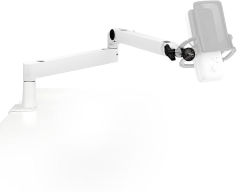 Elgato Wave Mic Arm LP White - Premium Low Profile Microphone Arm with Cable Management, Desk Clamp, Versatile Mounting and Fully Adjustable, perfect for Podcast, Streaming, Gaming, Home Office