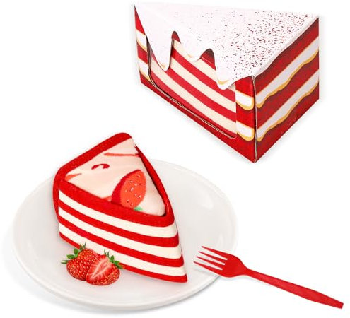 Lustige Roter Samtkuchen Socken Box - Lustig Bunte Coole Geschenke für Frauen Damen Teenager Mädchen Mama Freundin - Witzige Muttertagsgeschenk Ostern Valentinstag Weihnachten Strümpfe Geschenkideen