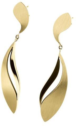 Ernstes Design Ohrhänger Ohrringe E671 Edelstahl mattiert vergoldet Hänger