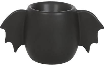 Coquetier en forme d'aile de chauve-souris noire – Support gothique pour petit déjeuner pour Halloween