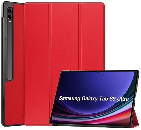 Lobwerk Tablet Hülle für Samsung Tab Galaxy S9 Ultra SM-X910 SM-916B 14.6 Zoll Slim Case Etui mit Standfunktion und Auto Sleep/Wake Funktion