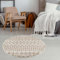 THE RUGS Modern Moroccan Design Living Room and Bedroom Rugs, Non-Shedding & Easy Care (Moroccan Ivory/Beige, 120 cm Round)