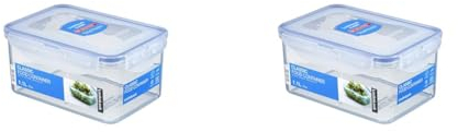 LocknLock PP Classic Vorratsdose, 1,1 L, 181 x 128 x 88 mm, 100% luft- und wasserdicht, Cleveres Verschluss-System, Frischhaltedose für Kühlschrank & Gefrierfach (Packung mit 2)