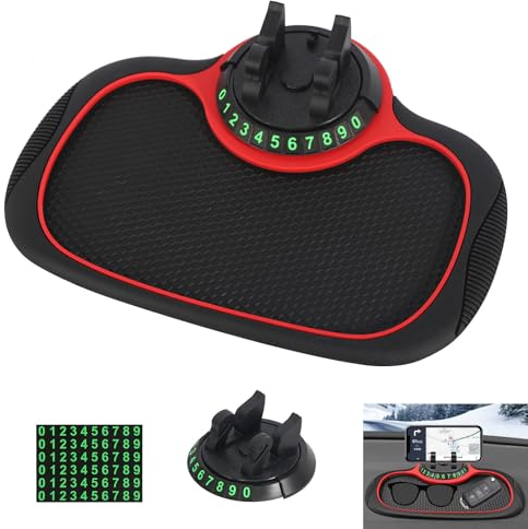 Tappetino Antiscivolo Auto Tappetino Antiscivolo per Supporto Auto con Porta Cellulare Porta Cellulare Girevole a 360 gradi Porta Cellulare Multifunzionale per Auto Tappetino Antiscivolo per Auto