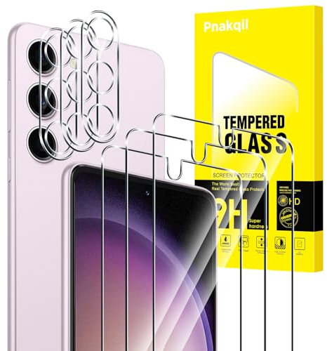 Pnakqil Lot de 3 Verre Trempé pour Samsung Galaxy S23 5G avec Caméra Protecteur 3 Pièces,HD Film Protection écran,9H Dureté,Anti Rayures,Sans Bulles,Ultra Transparent Vitre pour Samsung Galaxy S23 5G