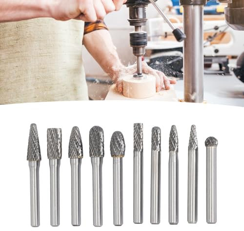 Juego De Puntas Para Limas Rotativas, 10 Piezas SA3 SA1 SC3 SF3 SC1 SH1 SE3 SL3 Juego De Puntas Para Limas Rotativas De Carburo De Acero De Tungsteno, Para Pulido De Madera Y Metal