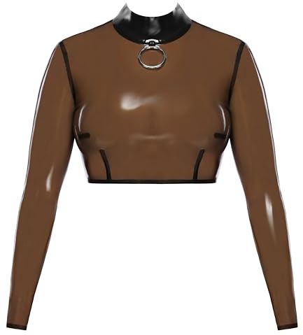 Late X Damen Latex Hemd Rauch XXL
