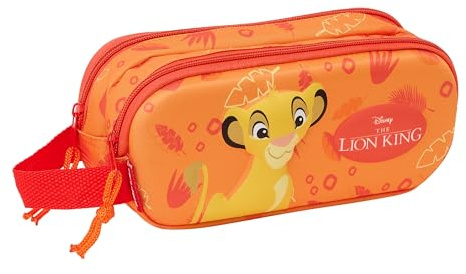 safta EL Rey Leon 3D-Federmäppchen für Kinder, ideal für Kinder im Schulalter, bequem und vielseitig, Qualität und Widerstandsfähigkeit, 21 x 6 x 8 cm, Orange, orange, Estándar, Lässig