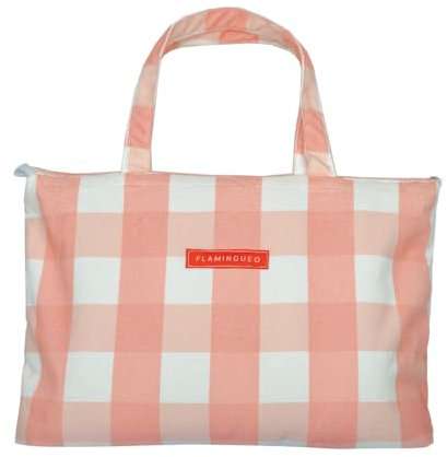 Flamingueo Sac de Plage Avec Serviette - Tote Bag, Serviette de Plage Coton, Coussin Inclus, Sac de Plage Femme, Tapis de Plage, Drap de Plage XXL