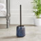 New Glaze Toilet Brush & Holder Stylish Navy Blue Body & black Handle Bathroom Accessories