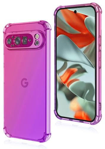 COMAKU Cover Google Pixel 9 Pro XL – Custodia per Telefono in TPU Ultra Leggera e Sottile con Protezione Antiurto, Design Elegante e Sfumato Trasparente per Google Pixel 9 Pro XL - rose mauve