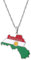 LUTAKU Kurdistan Map and Flag Necklace for Women Men, Kurdistan Necklace Pendant Charm Chain, Stainless Steel Map Jewelry Accessories (silver)