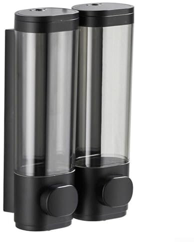 Distributeur de savon, distributeur mural à pompe pour shampooing, salle de bain, cuisine ou hôtel, rechargeable pour lotions, gels douche et après-shampoing (double)