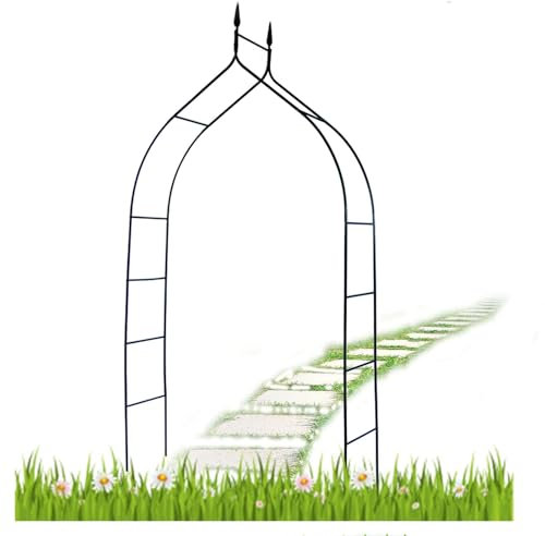 NOIRDA Rosenbogen Metall Torbogen Gartenbogen, Stabiler Rankbogen Für Verschiedene Kletterpflanzen, Wetterfest Garten Rankgitter Rankhilfe Rankbogen Gartenbogen