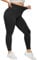 HIPOWER Leggings Damen High Waist Leggins Große Größen Blickdicht Schwarz Sportleggins Lang Bauchweg Plus Size Sporthose Elastische Yoga Pants Laufhose(Schwarz,L-XL)