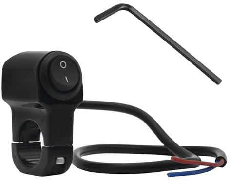GVSS Interrupteur de Guidon de Moto 22 mm, Switch Moto Guidon,Interrupteur de Phare de Guidon,Commutateur Marche Arrêt,Pour Tricycle Véhicule Électrique Moto,Alliage d'Aluminium,avec Clé