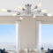 Deckenlampe Silber Wohnzimmer Kronleuchter Modern, 8 Flammig Industrial Sputnik Ceiling Light Deckenleuchte Schlafzimmer, E27 Fassung Vintage Deckenlampe Wohnzimmerlampe Lampe für Esszimmer Küche Flur