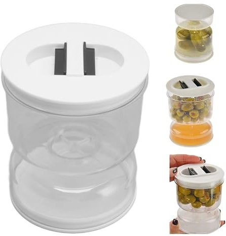 Risegun Glas Einlegeglas, Food-grade ABS Gurkenglas zum Umdrehen, Pickle und Olive Jar Flip für Saft Separator von Nassen und Trockenen für Essiggurke Olive Kimchi