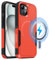 MOBESV Magnetisch Hülle für iPhone 15 6,1 Zoll, Handyhülle kompatibel mit MagSafe, Matte Stoßfeste Cover, Orange