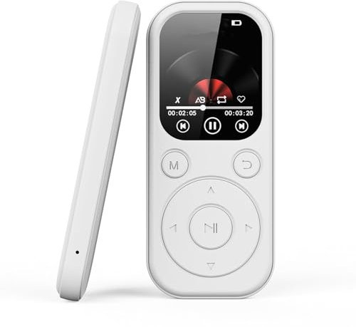MP3-Player mit Bluetooth 5.4, Tragbarer MP3-Musikplayer mit HiFi-Lautsprecher, Videowiedergabe, UKW-Radio, E-Book-Reader, Wecker, 48 Stunden Spielzeit, Unterstützt Bis (mit 16G
