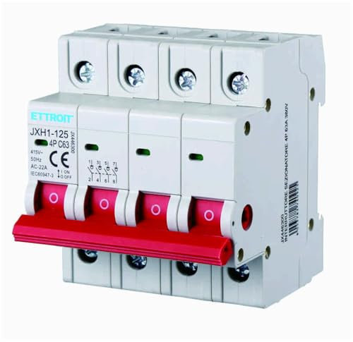 Interrupteur de sectionneur modulaire 63A, 4P 4 pôles, occupe 4 modules DIN, 380 V 415 V AC, interrupteur d'isolation