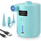 Electric Air Pump for Inflatables, Electric Pump with Fast Inflating/Deflating, 4000mAh Battery Blow Up Bed Pump with 3 Nozzles for Paddling Pool, Airbed, Mattress,Swimming Pool (Blue)