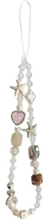 BelleVive Pearl Camera Wrist Strap, Cute Digital Camera Charm, Lanyard, Phone Charms, Strap, Anti-Loss Handstrap, Beaded Camera Chain for Phone Bag, Keychain, White