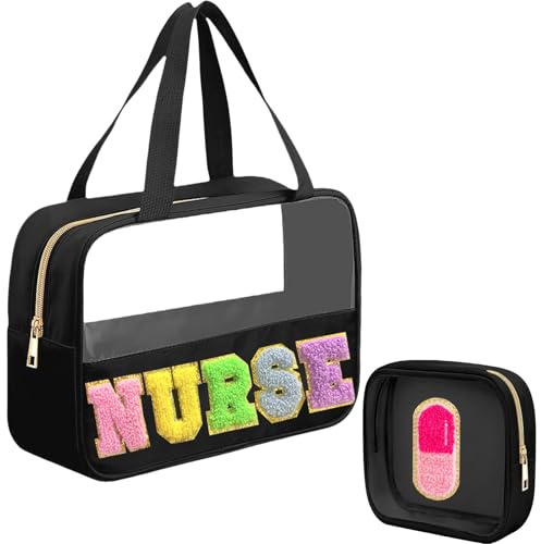 Kovewon Clear-Bag, Black-Nurse, 2 Pcs, Clear