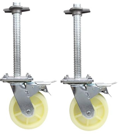 ZMTGLTG Ruedas de andamio de 6 Pulgadas con Frenos, Ruedas giratorias Resistentes for Andamios móviles, Espiral Ajustable, rotación de 360°