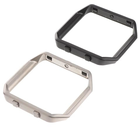 SHINEOFI 2 Stück Edelstahlrahmen Für Blaze Uhr Kompatibler Uhrenschutzrahmen Ersatz Für Metalluhrenrahmen (schwarz + Silber, Farbe Zufällig)
