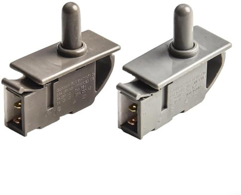 Door Light Push Button Switch for Refrigerator Cabinet Freezer Interior Lighting Control with Contact 250V 0.5A Low Current Plastic Housing Gray 2 Pack