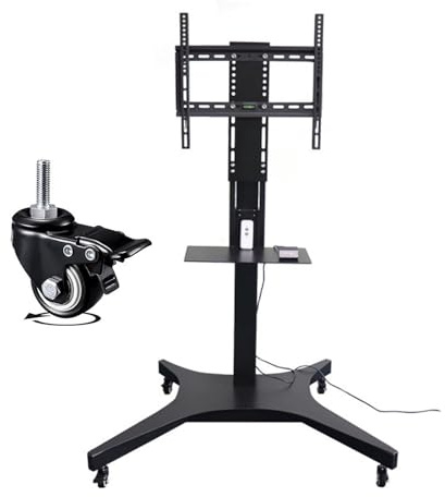 Motorisierte TV-Halterung auf Rädern für 107,7-177,8 cm (42-70 Zoll) Fernseher, verstellbarer mobiler TV-Wagen mit 90 cm Hubhub