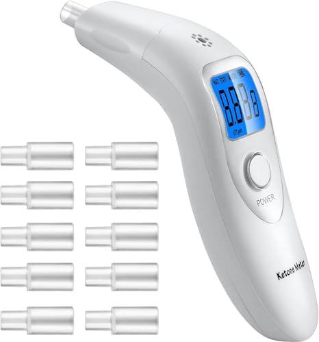 Keton-Testmonitor und Atemmesser, 0-99 ppm, 32 Aufzeichnungen, 10 Mundstücke