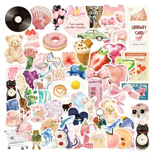 150 Pack Aesthetic Stickers - Waterproof Vinyl Decals for Water Bottle, Laptop, Journal | Cute Cartoon Watercolour Designs | Unique Gift Ideas for Girls, Teens, Adults