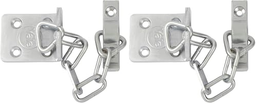 Yale V-WS6-SC TS003 Door Chain, 13.5 cm (5.25 inch) chain length, Satin Chrome Finish, High Security, Visi Packed, suitable for PVCu and Wooden doors (Pack of 2)