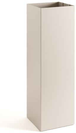 Neustein Schirmständer cremeweiß mit modernem Design aus Metall für Heim und Büro, Design-Ständer, 2 Haken, 2x Wasserauffangschale herausnehmbar, 15,5x15,5x49cm, quadratisch, Regenschirmständer