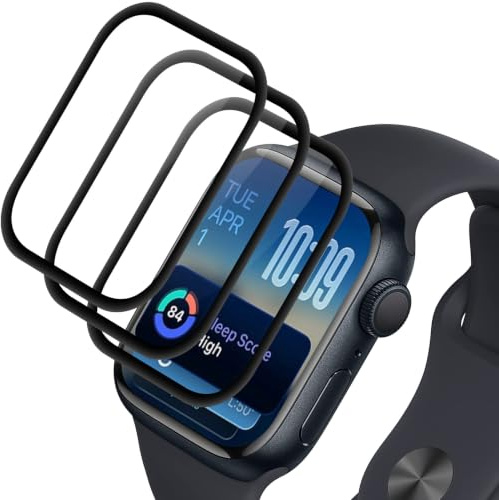 Elecshion 2 Stück Schutzfolie für Apple Watch Series 7/8/9 41mm glas, schutzglas, 9H Härte, Anti-Kratzen， schutzfolien Film