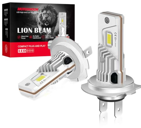 LUDUN Halogen H7 lampen Auto 6500K 12V 55W, Superhelle H7 Scheinwerfer für Fern- & Abblendlicht, Plug & Play Ersatzbirnen mit Canbus Decoder, Wasserdicht IP68, 1:1 Mini Design, 2er Pack Weiß