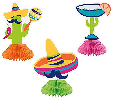 Mini-Dekorationen aus Seidenpapier - Boho Fiesta Party - 3er-Packung