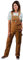 Liberty - Salopette da Donna con Bretelle - Marrone - XL