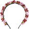 Blumen Haarreif Elfe - Farbauswahl - Kopfschmuck Haarschmuck Hochzeit Oktoberfest Dirndl Blumenmädchen Kirchweih (Rosa/Rot, Einheitsgröße)