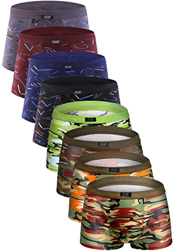 YOULEHE Lot de boxers respirants en bambou doux pour homme, U003 (lot de 8), L