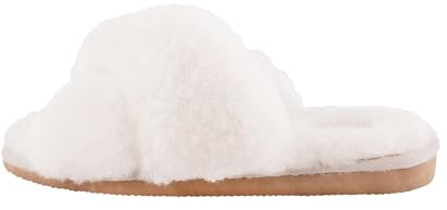 Shepherd of Sweden - Lovisa Lammfell-Hausschuhe - Damen - 100% Echtes Lammfell - Schlupfmodell - Bequem - Weich und warm - Flauschig, plüschig - Größe 42